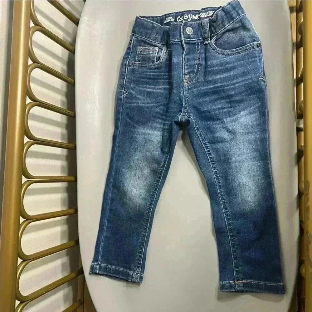 Perfect condition cat & jack toddler girl straight leg jeans adjustable waist
